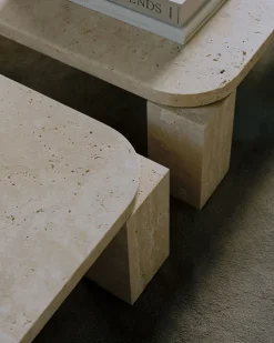 Atlas Soffbord | Unfilled Travertine 82x82