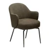 Bae Snurrstol | Dark Olive Bouclé/Antique Pewter