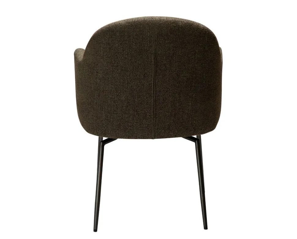 Bae Snurrstol | Dark Olive Bouclé/Antique Pewter