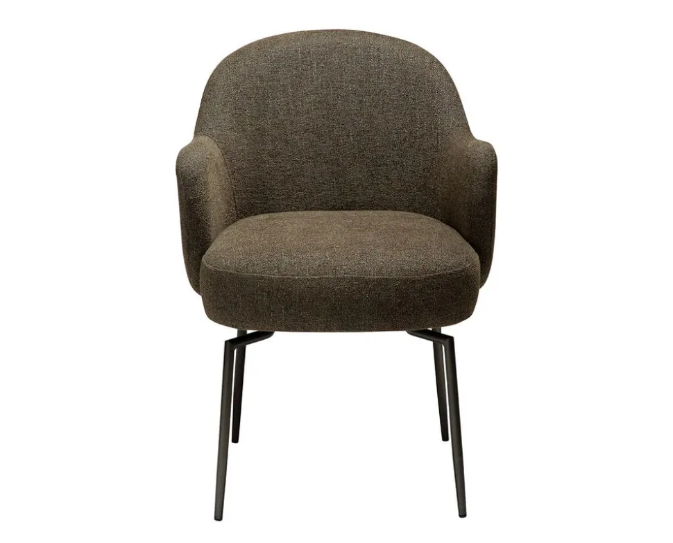 Bae Snurrstol | Dark Olive Bouclé/Antique Pewter