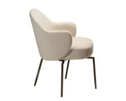 Bae Snurrstol | Simply Beige Bouclé/Antique Brass
