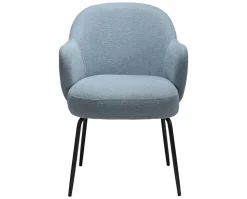 Bae Stol | Blue Fog Bouclé | Antik mässing