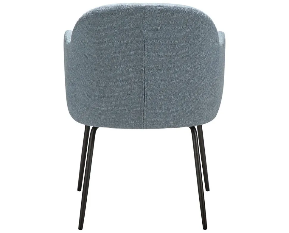 Bae Stol | Blue Fog Bouclé | Antik mässing