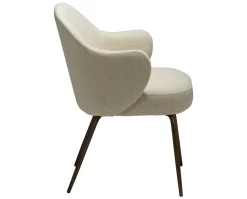 Bae Stol | Frosted Almond Bouclé | Antik mässing
