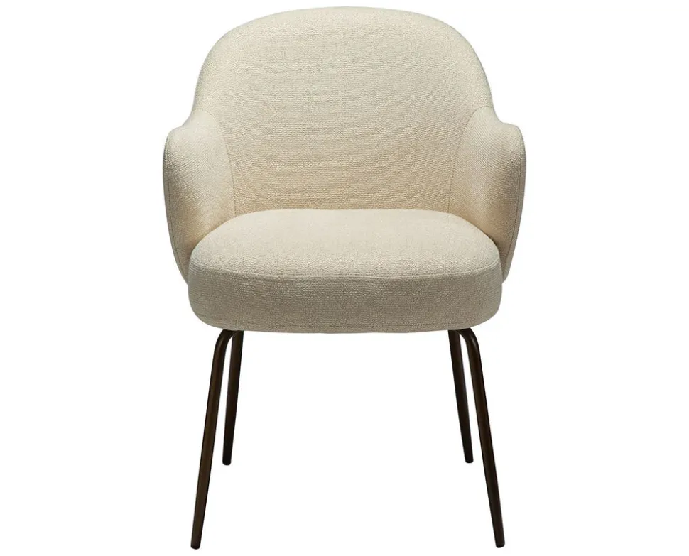 Bae Stol | Frosted Almond Bouclé | Antik mässing