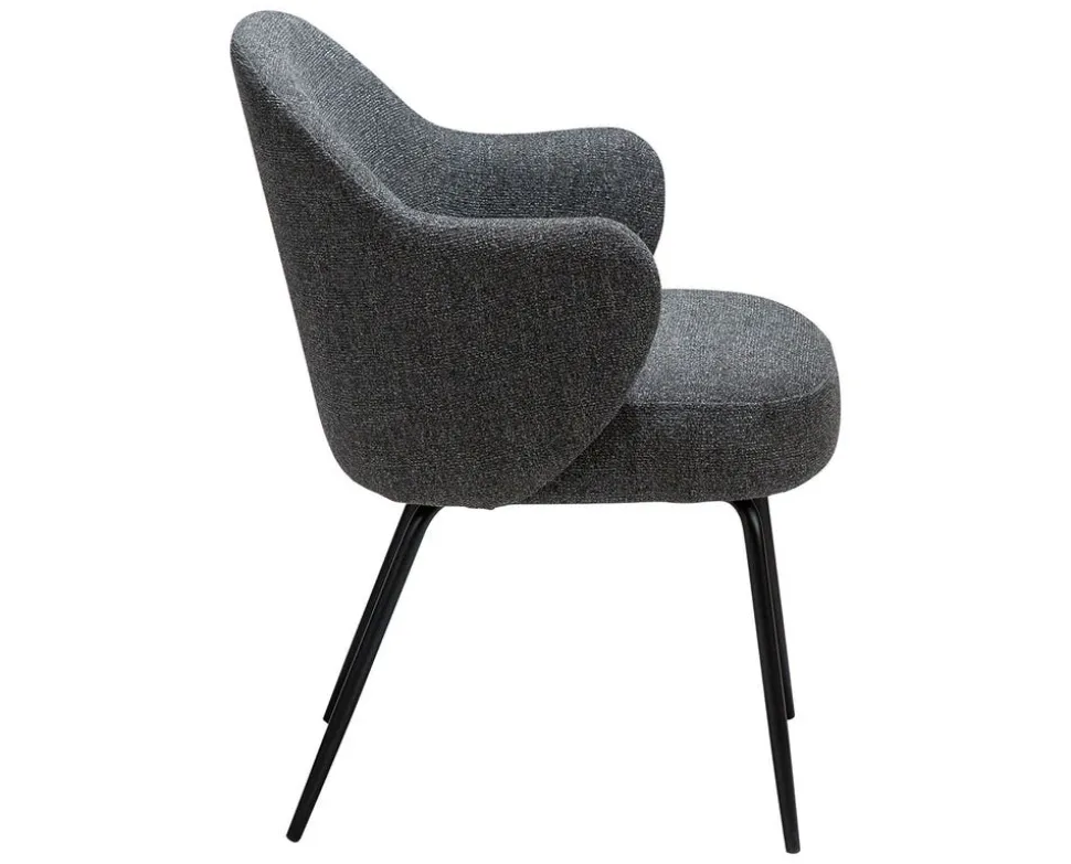 Bae Stol | Pebble Grey Bouclé | Svart