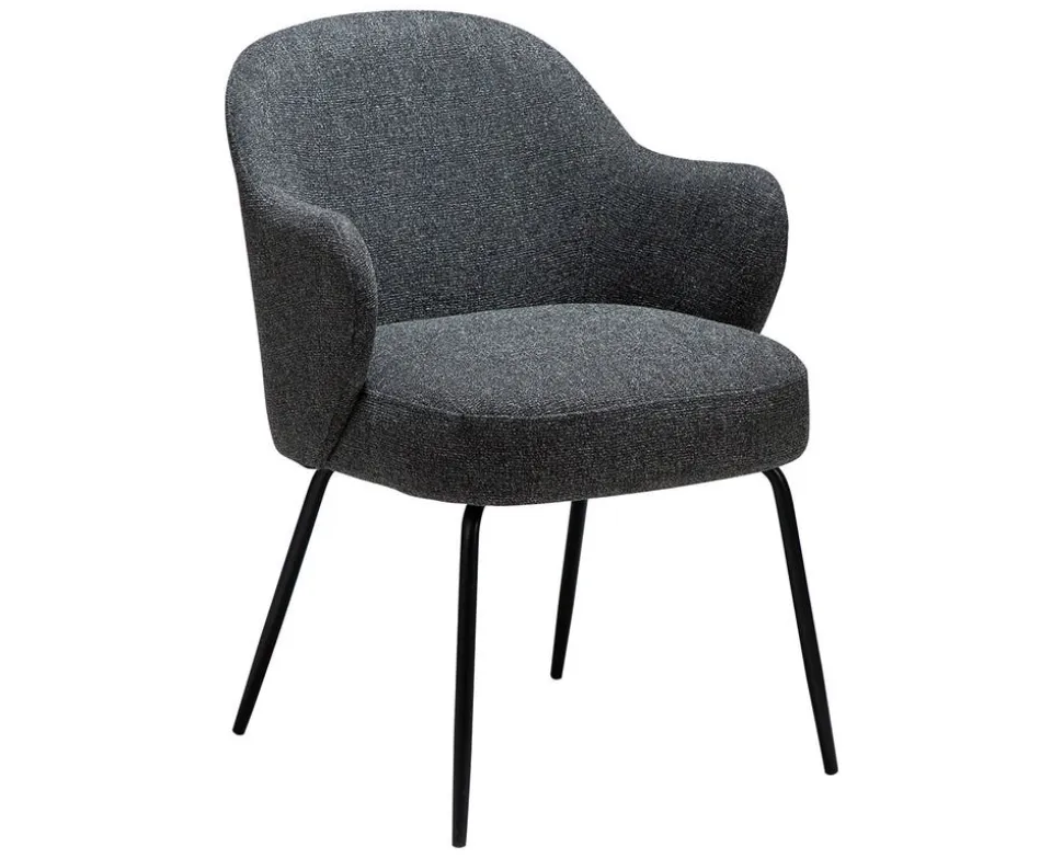 Bae Stol | Pebble Grey Bouclé | Svart
