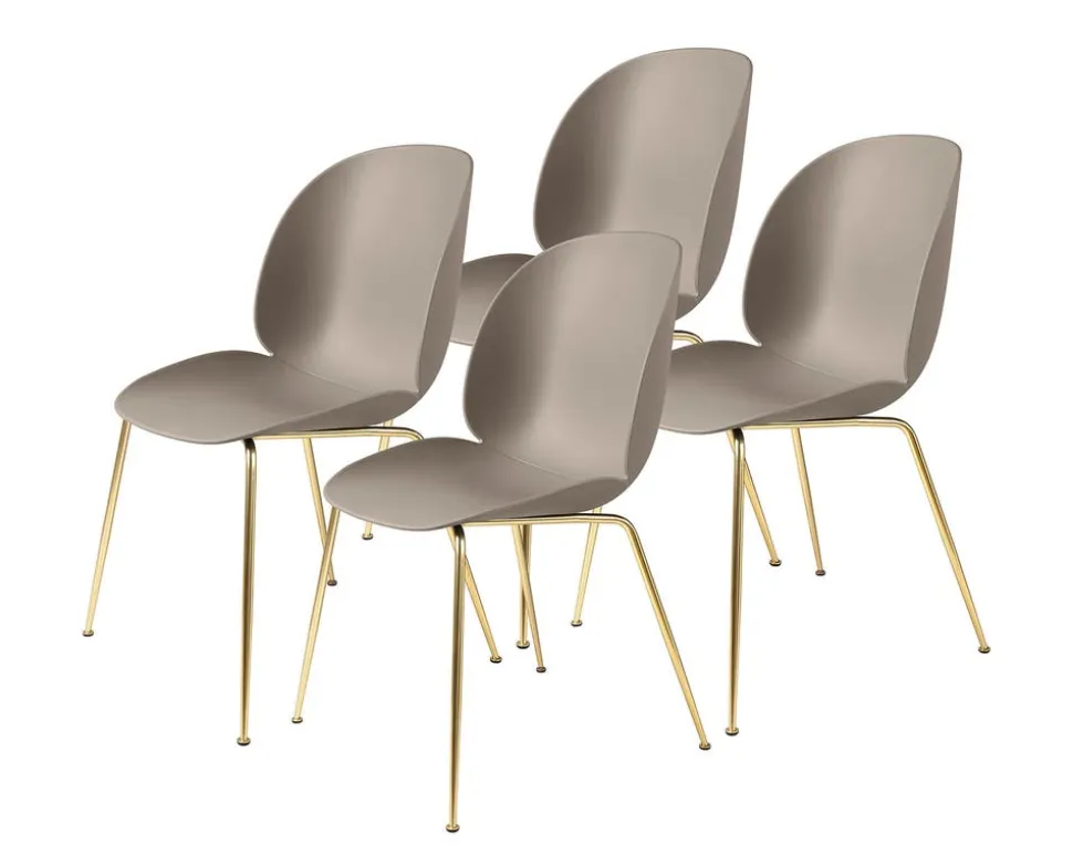 Beetle Stol | Plast, Conic metallben - 4-pack