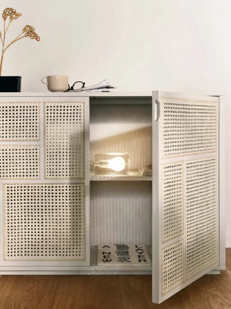 Block Lampa | Vit Textilsladd