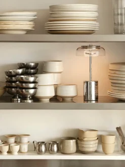 Blossi Table Mini Portabel Lampa | Chrome/Clear