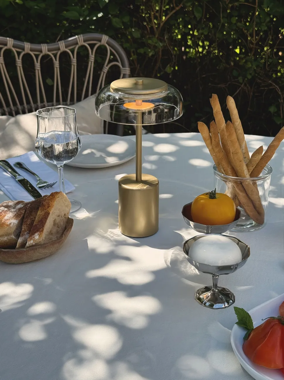 Blossi Table Mini Portabel Lampa | Nordic Gold/Clear