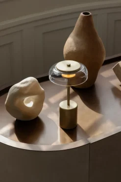 Blossi Table Mini Portabel Lampa | Nordic Gold/Clear