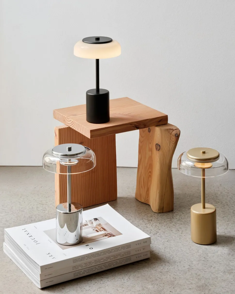 Blossi Table Mini Portabel Lampa | Nordic Gold/Clear