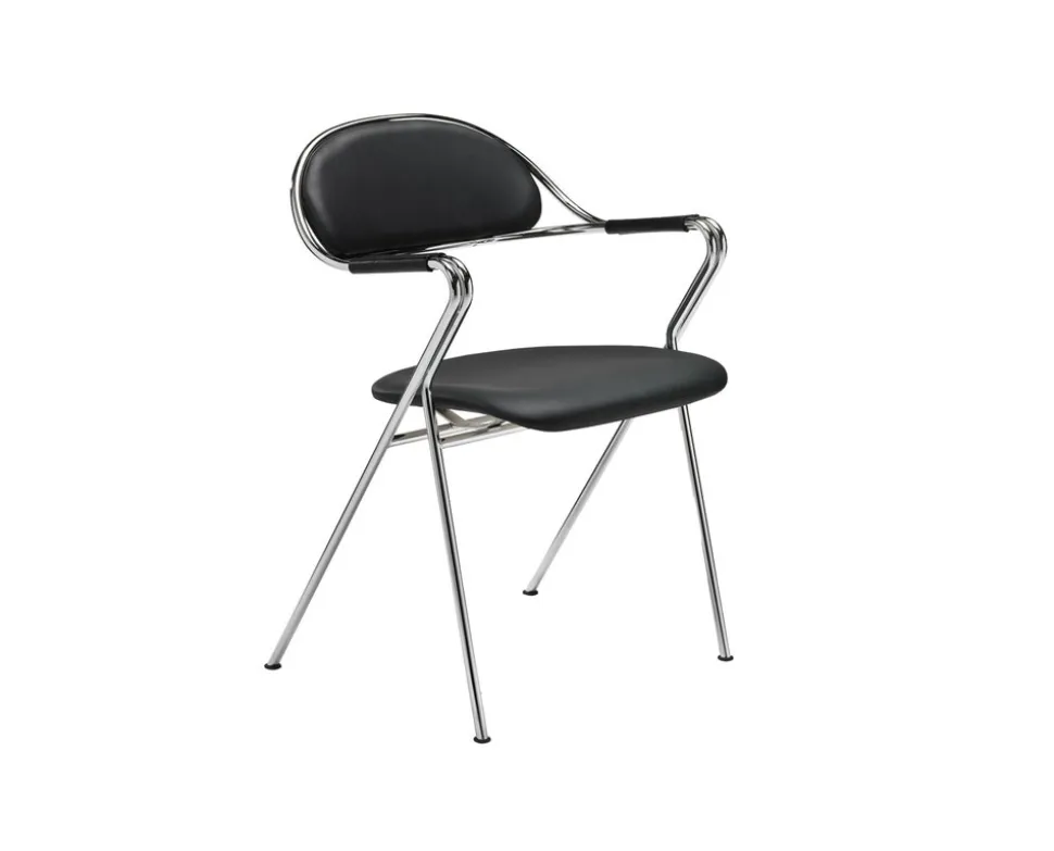 BM65 Stol Svart Läder
