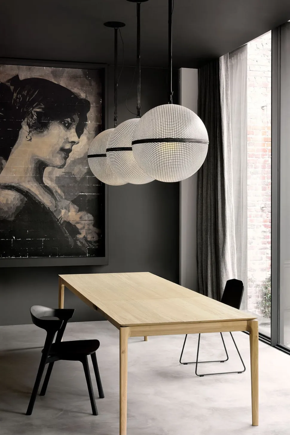 Bok Matbord | Lackad Ek | 160-240x90