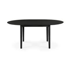 Bok Matbord Runt | Svartlackad Ek | 129-179x129 cm