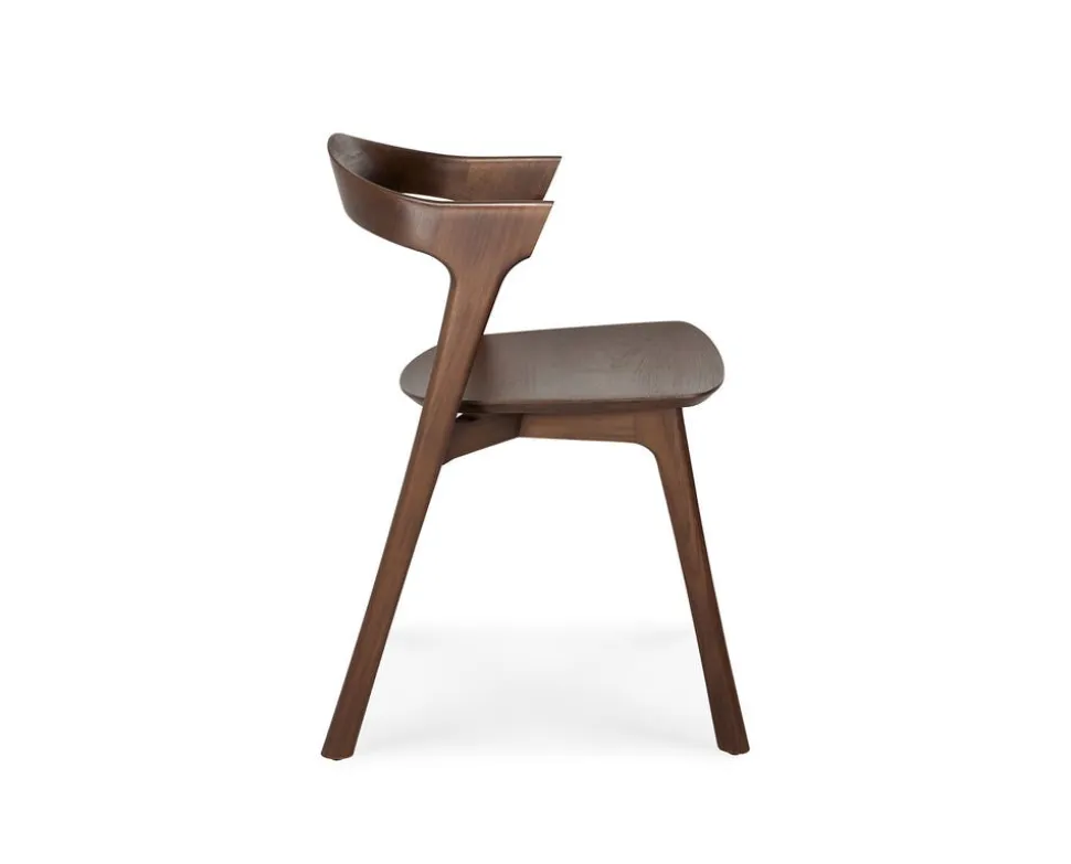 Bok Stol | Brunlackad Teak | Träsits