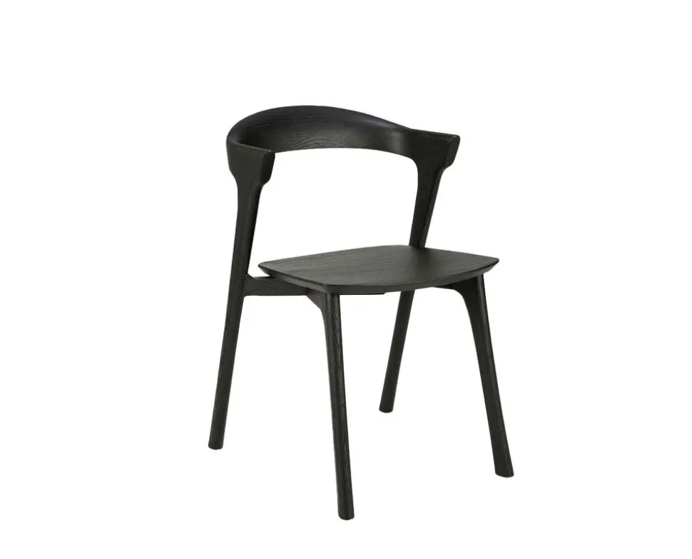 Bok Stol | Svartlackad Ek | Träsits