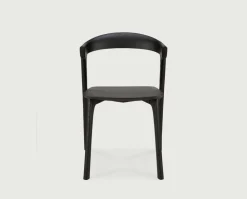 Bok Stol | Svartlackad Ek | Träsits