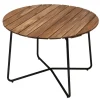 Bord 9A Ø100 | Teak, Svart
