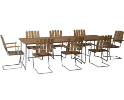Bord B31 170 + Bord B31 84 + 8 st Fåtölj A2 Matgrupp | Teak