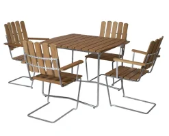 Bord B31 84 + 4 st Fåtölj A2 Matgrupp | Teak