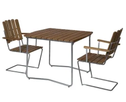 Bord B31 84 + 2 st Fåtölj A2 Matgrupp | Teak