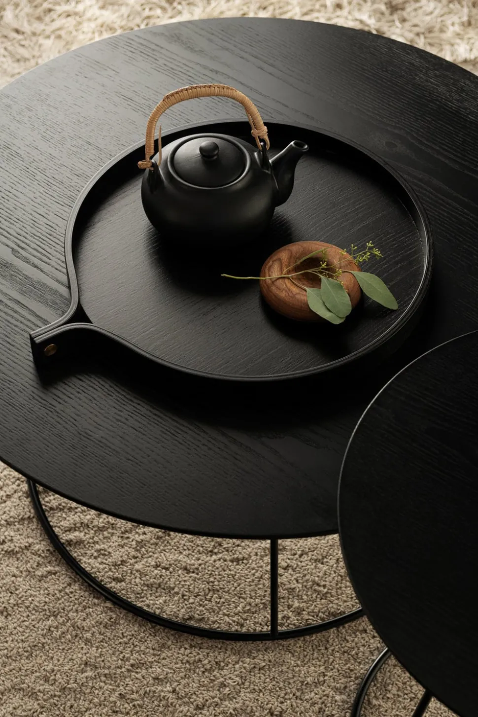 Breeze bord med våg Ø80 Svart