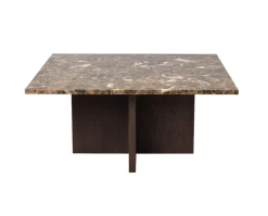 Brooksville Soffbord Kvadrat | Brun Marmor / Brun Ek