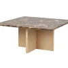 Brooksville Soffbord Kvadrat | Brun Marmor / Vitpigm. Ek