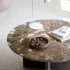 Brooksville Soffbord Runt | Brun Marmor / Brun Ek