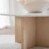Brooksville Soffbord Runt | Vit Marmor / Vitpigm. Ek