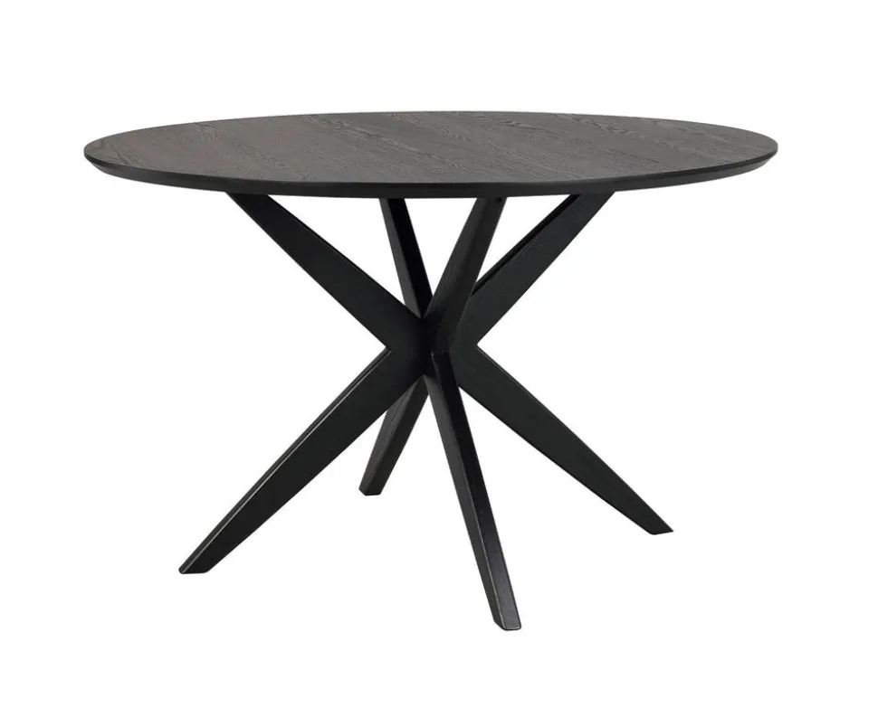 Calverton Matbord Ø120 | Svartbetsad Ek
