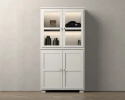 Camden Vitrinskåp 2+2 Glas / Dörrar | Svart