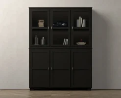 Camden Vitrinskåp 3+3 Glas / Dörrar | Svart