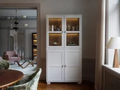 Camden Vitrinskåp 2+2 Glas / Dörrar | Svart & Valnöt