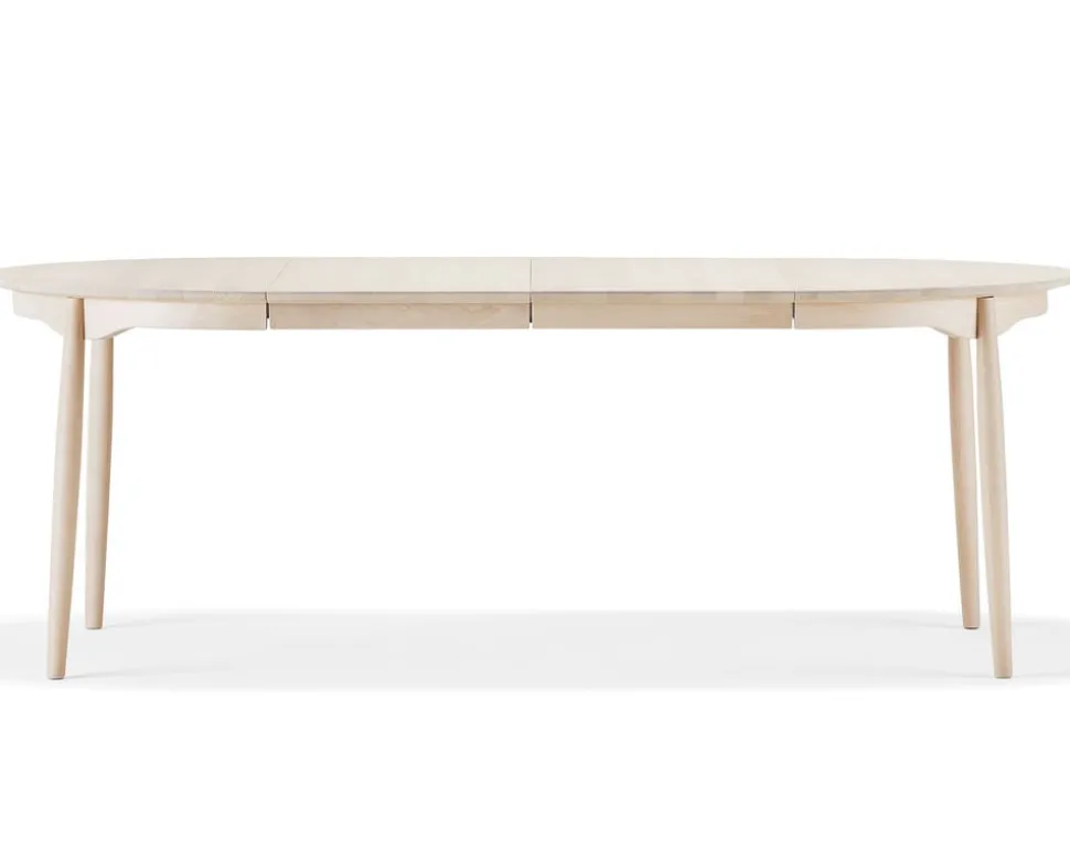 Carl Bord Ø 115 | Delad Skiva, Ljus Mattlack Björk