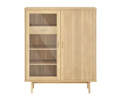 CASØ 330 Highboard | Trä-/Glasdörr | Naturoljad Ek