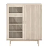 CASØ 330 Highboard | Trä-/Glasdörr | Vitoljad Ek