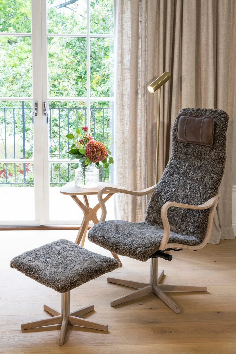 Chic Fåtölj | Oljad Ek, Fårskinn