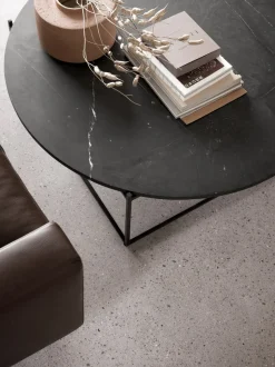 Circle Soffbord Ø100 | Svart Marmor