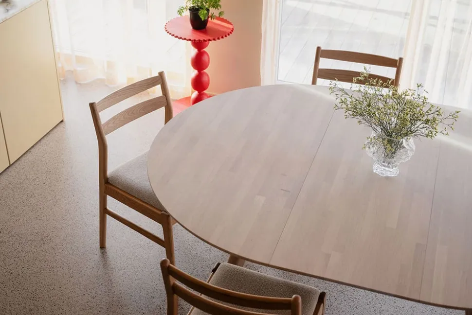 Clapperton Matbord Ø140 | Vitpigmenterad Ek
