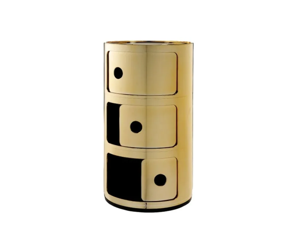 Componibili 3 lådor Guld metallic