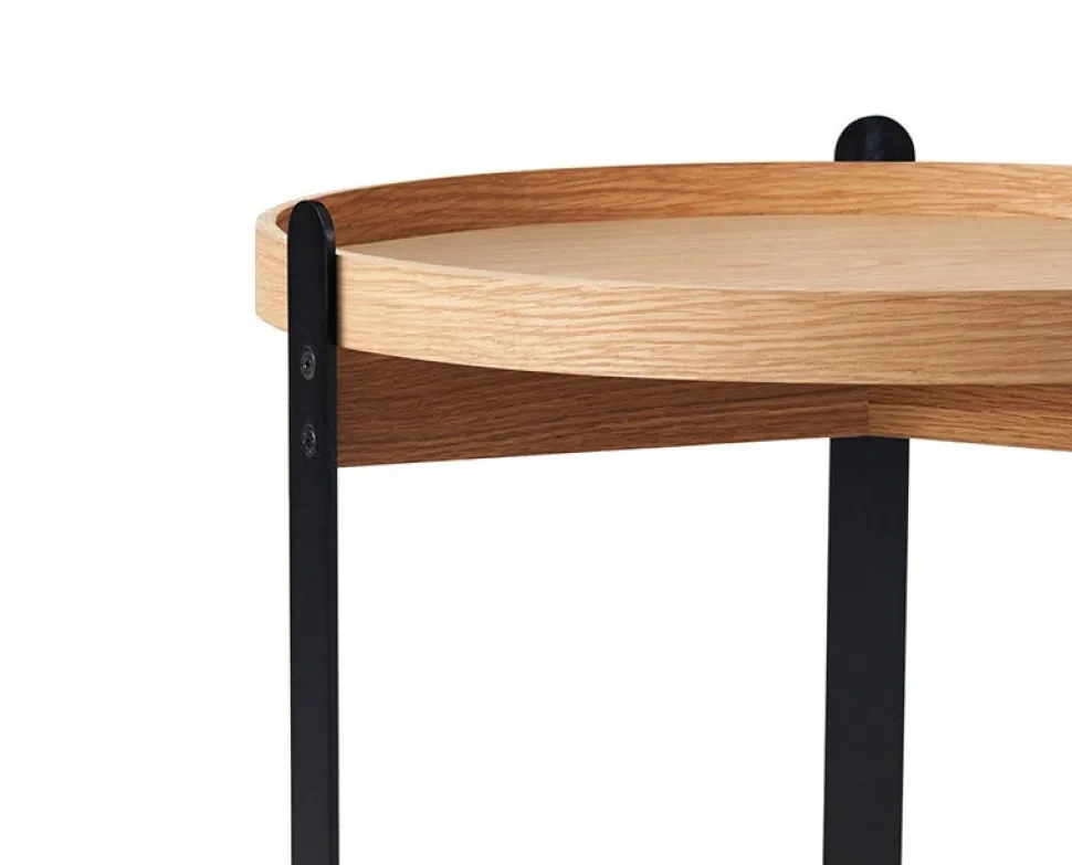 Compose soffbord Ø70 Vitoljad ek | Svart