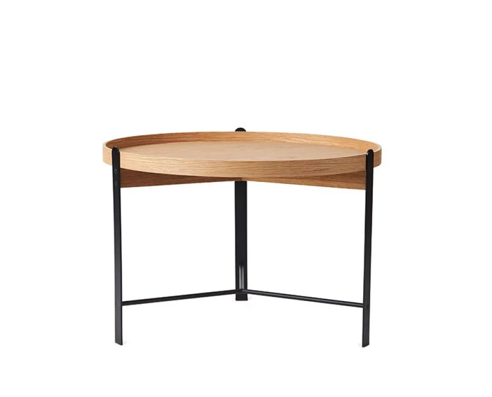 Compose soffbord Ø70 Vitoljad ek | Svart