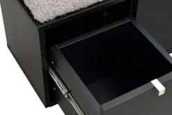 Confetti Bänk, 3 Lådor | Svartbetsad Ek / Fårskinnslook