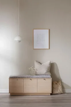 Confetti Bänk, 2 Lådor | Svartbetsad Ek / Fårskinnslook