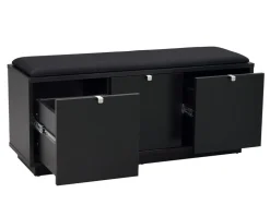 Confetti Bänk, 3 Lådor | Svartbetsad Ek / Tyg