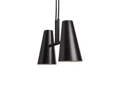 Cono Pendel, 2 Skärmar | Svart Metall
