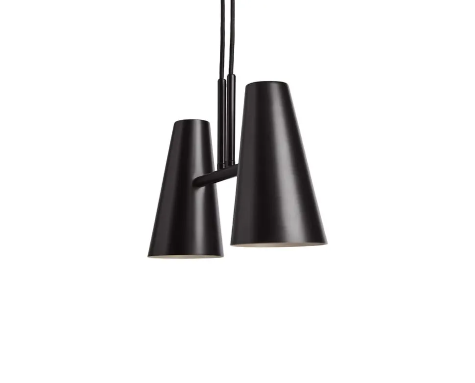 Cono Pendel, 2 Skärmar | Svart Metall